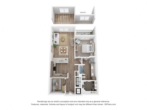 A7 Floor Plan at Aurora Watson Branch, Mansfield, 76063